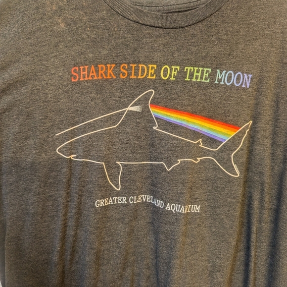 Pink Floyd Shark Dark side of the moon LP parody T-shirt XL concert rock tour - Picture 3 of 5
